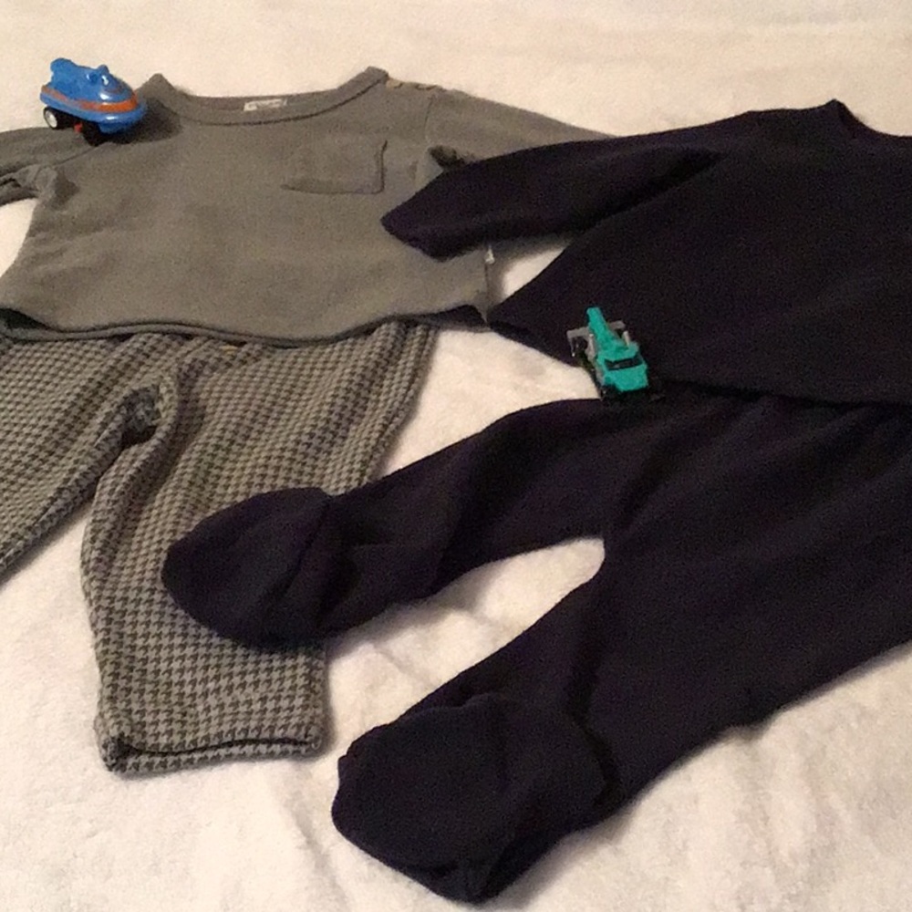 Two piece sets…. one in gray and one in navy
